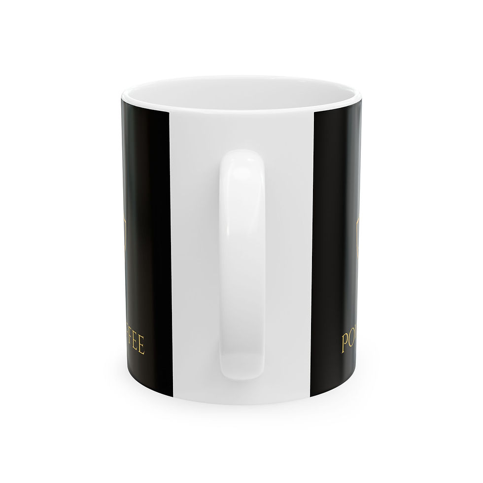 Thumbnail: Triple IJF Emblem Ceramic Mug — Gold Crest on Black (11oz/15oz)