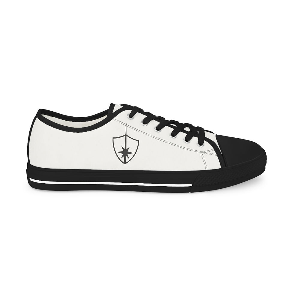 Thumbnail: White Low Top Sneakers — IJF Emblem Casual Canvas Shoes