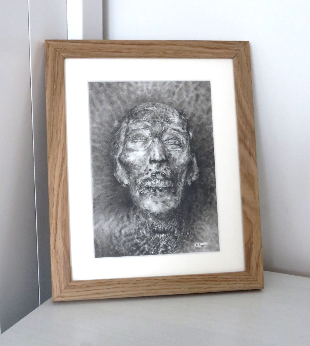 concept drawing charcoal and carbon pencil portrait of stephen monster art