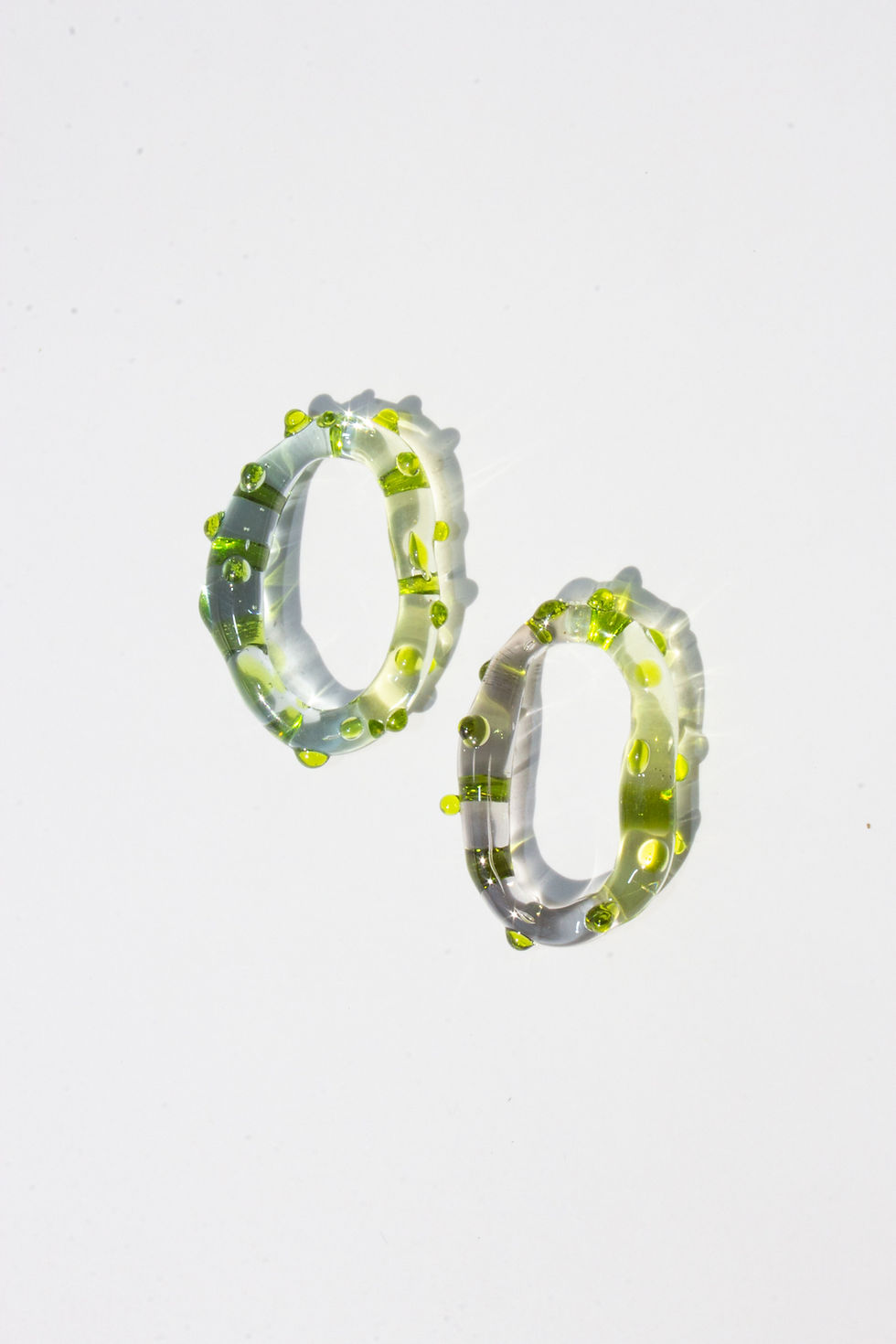 Thumbnail: One-of-a-Kind Translucent Green Glass Earrings