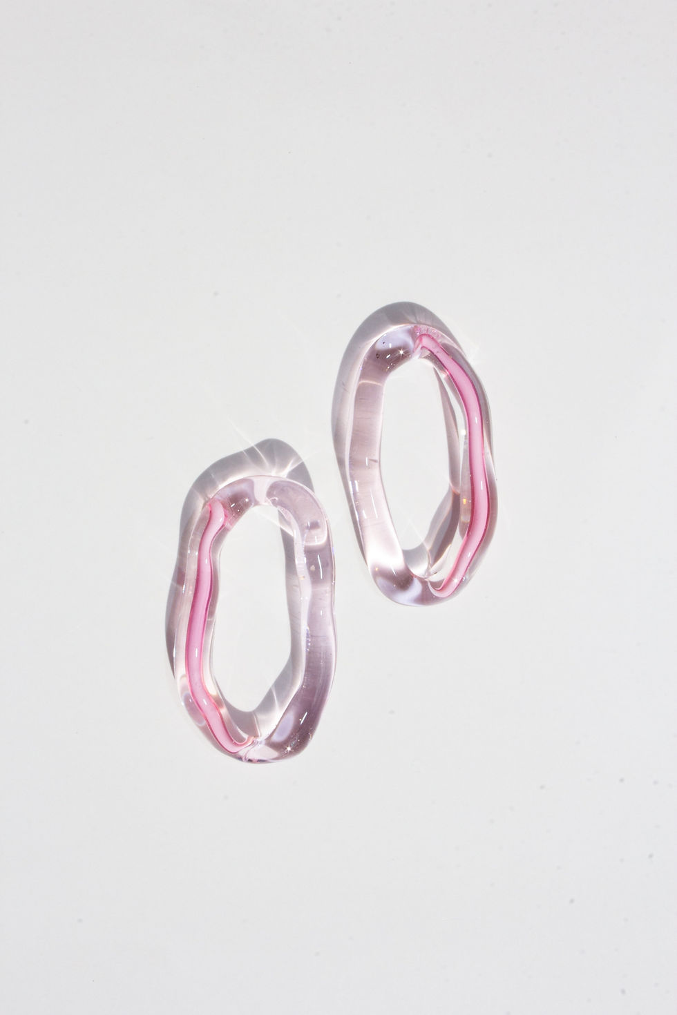 Thumbnail: Perfect One-of-a-Kind Rose Glass Earrings