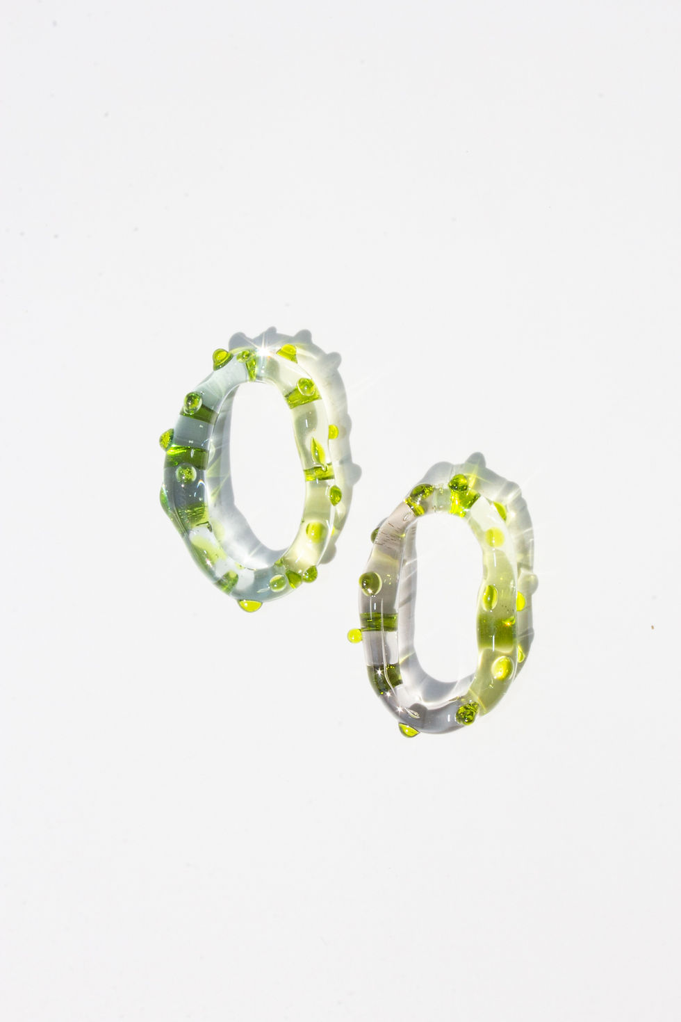 Thumbnail: One-of-a-Kind Translucent Green Glass Earrings