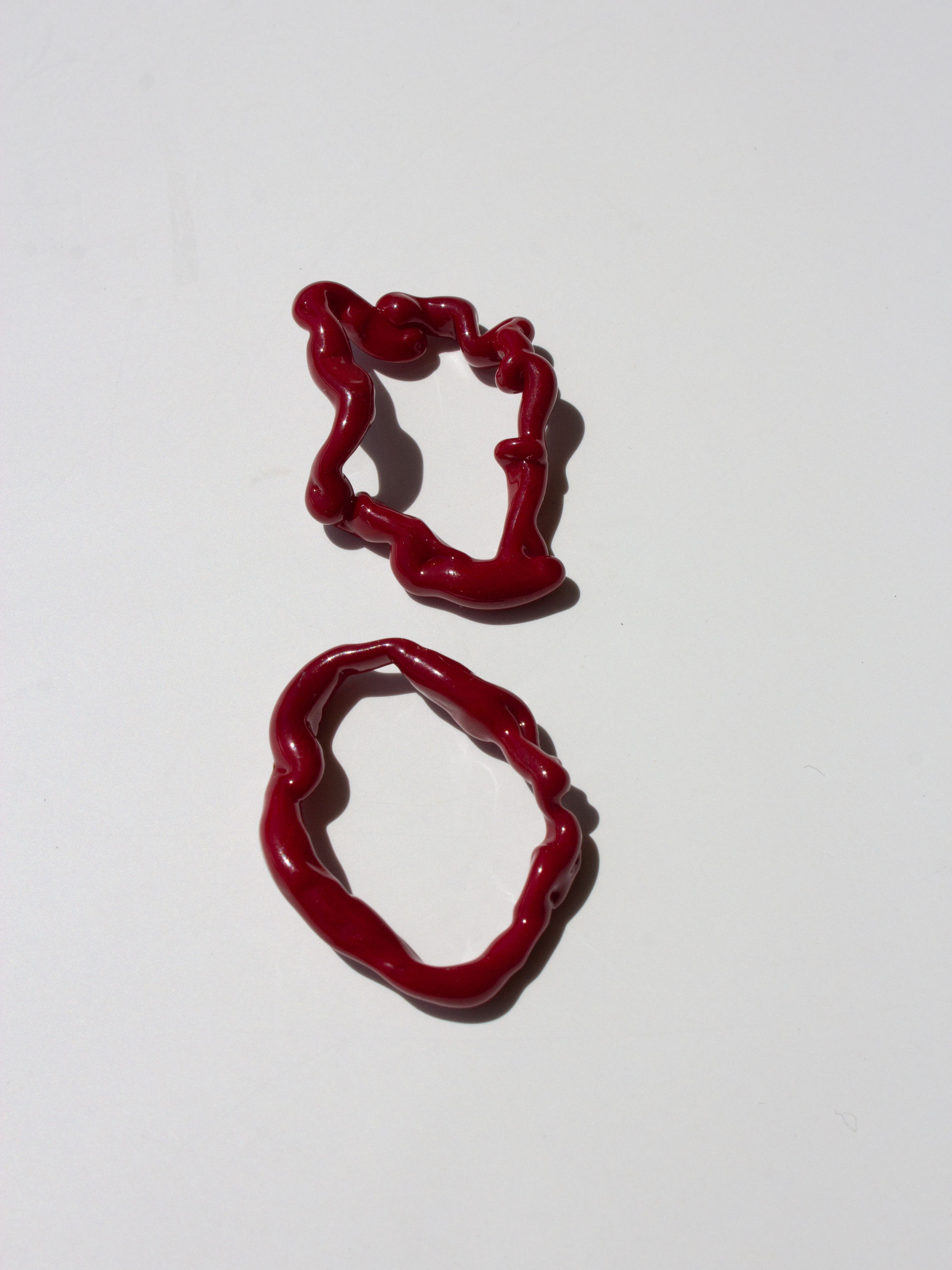 One-of-a-kind Cherry Red Glass Earrings