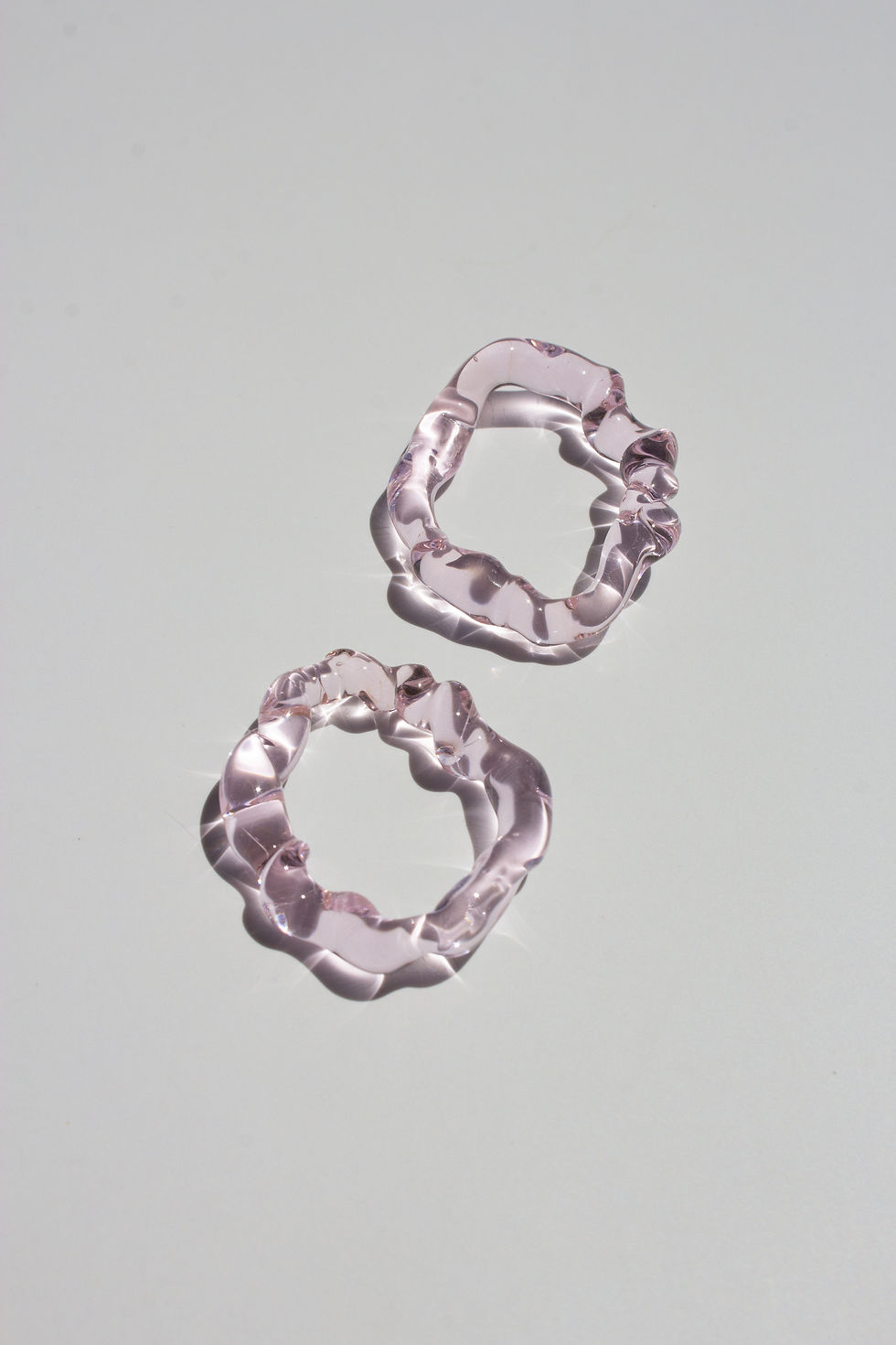Thumbnail: One-of-a-kind Translucent light Cherry Blossom Rose Glass Earrings