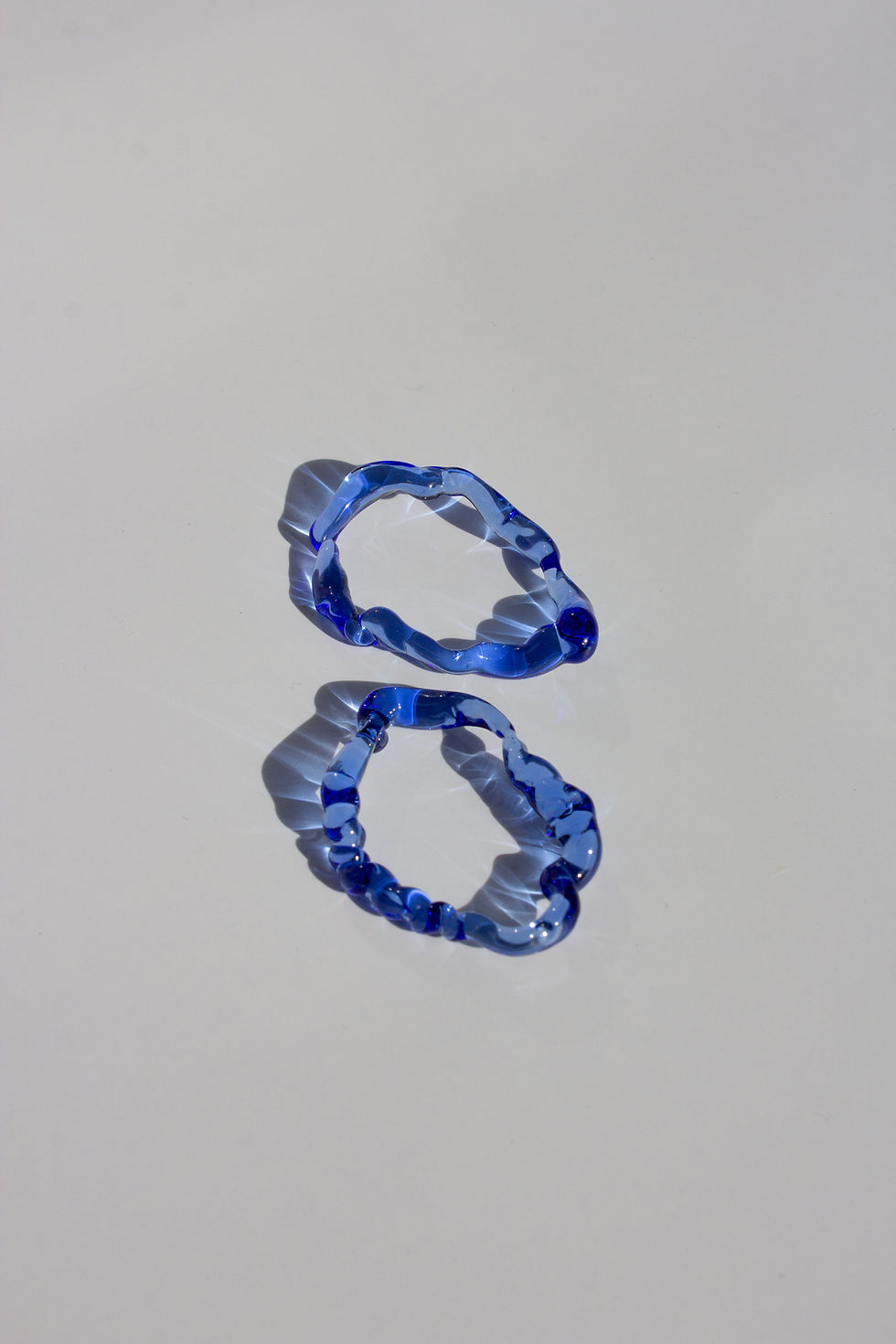 Thumbnail: One-of-a-kind Translucent Sea Blue Glass Earring