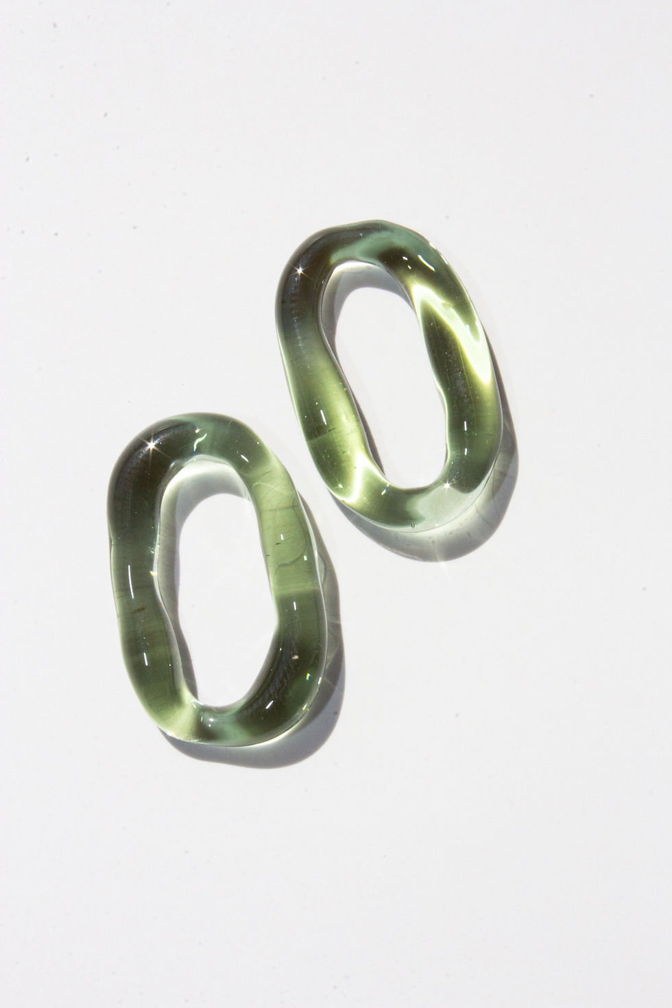 Thumbnail: One-of-a-kind Translucent Green Glass Earrings