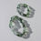 Thumbnail: One-of-a-kind Translucent Grayish-Green Glass Earrings with Green Details