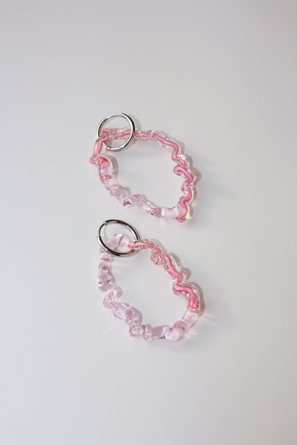 Thumbnail: One-of-a-kind Mix of Translucent Rose Glass Earrings