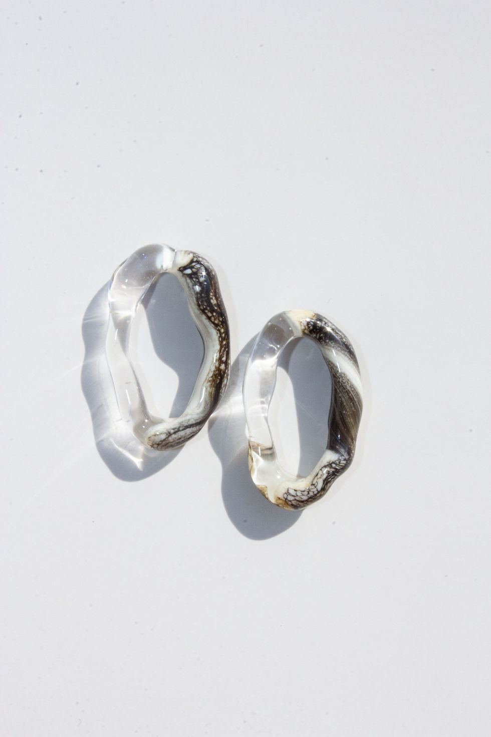 Thumbnail: Perfect Organic Mixed-Technique Glass Earrings