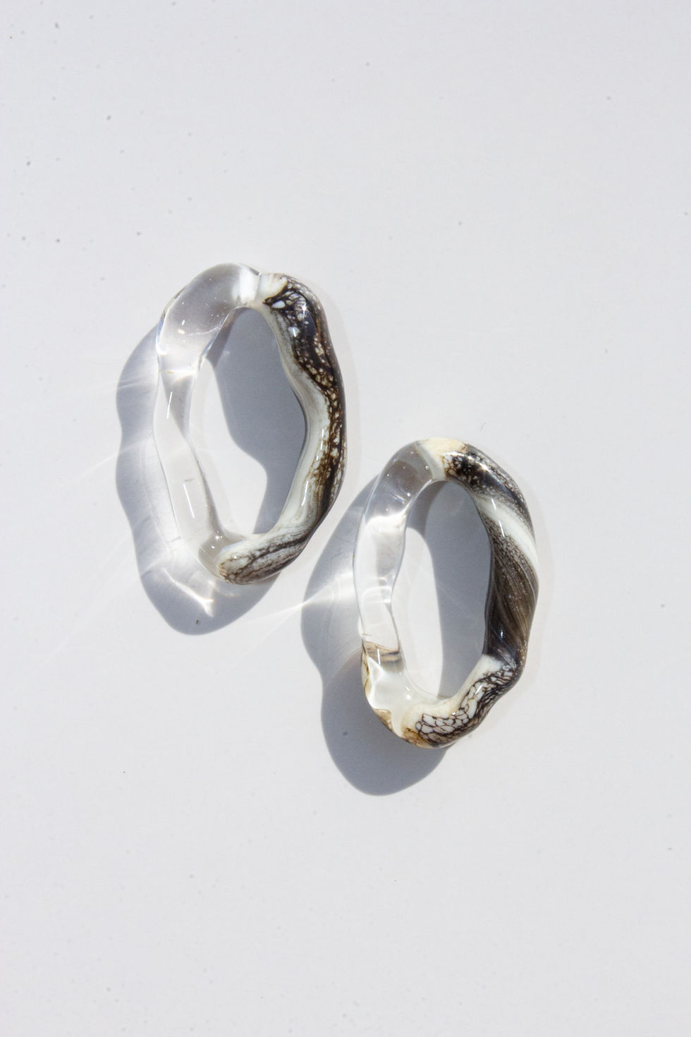 Thumbnail: Perfect Organic Mixed-Technique Glass Earrings