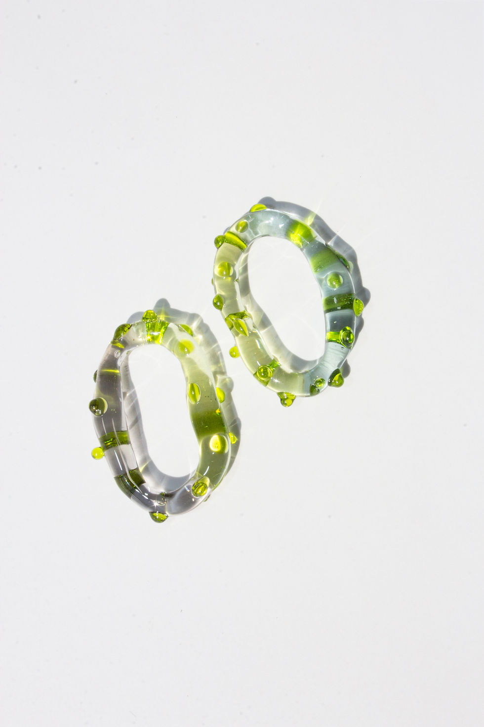Thumbnail: One-of-a-Kind Translucent Green Glass Earrings