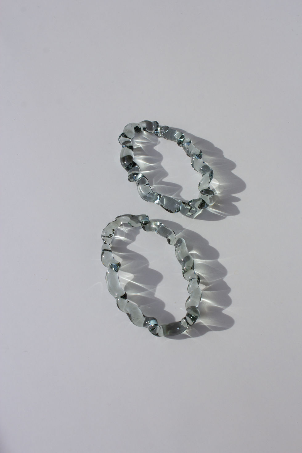 Thumbnail: One-of-a-kind Translucent Grayish Blue Glass Earring