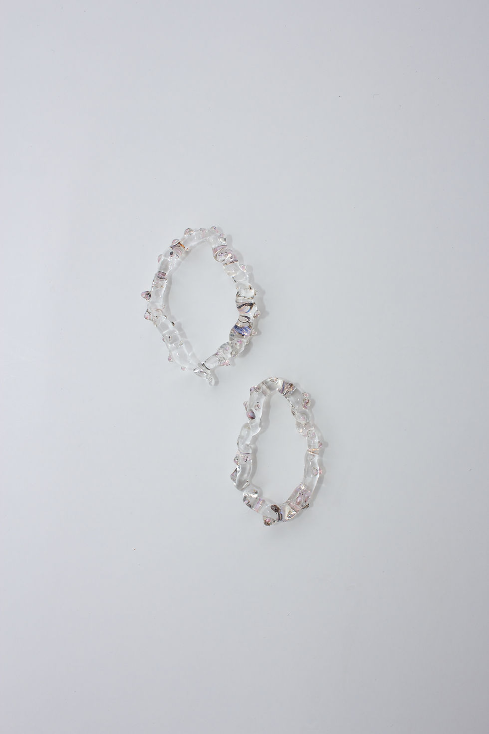 Thumbnail: One-of-a-Kind Translucent Glass Earrings with Rosa Details