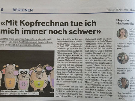 Artikel in der Zeitung 20min