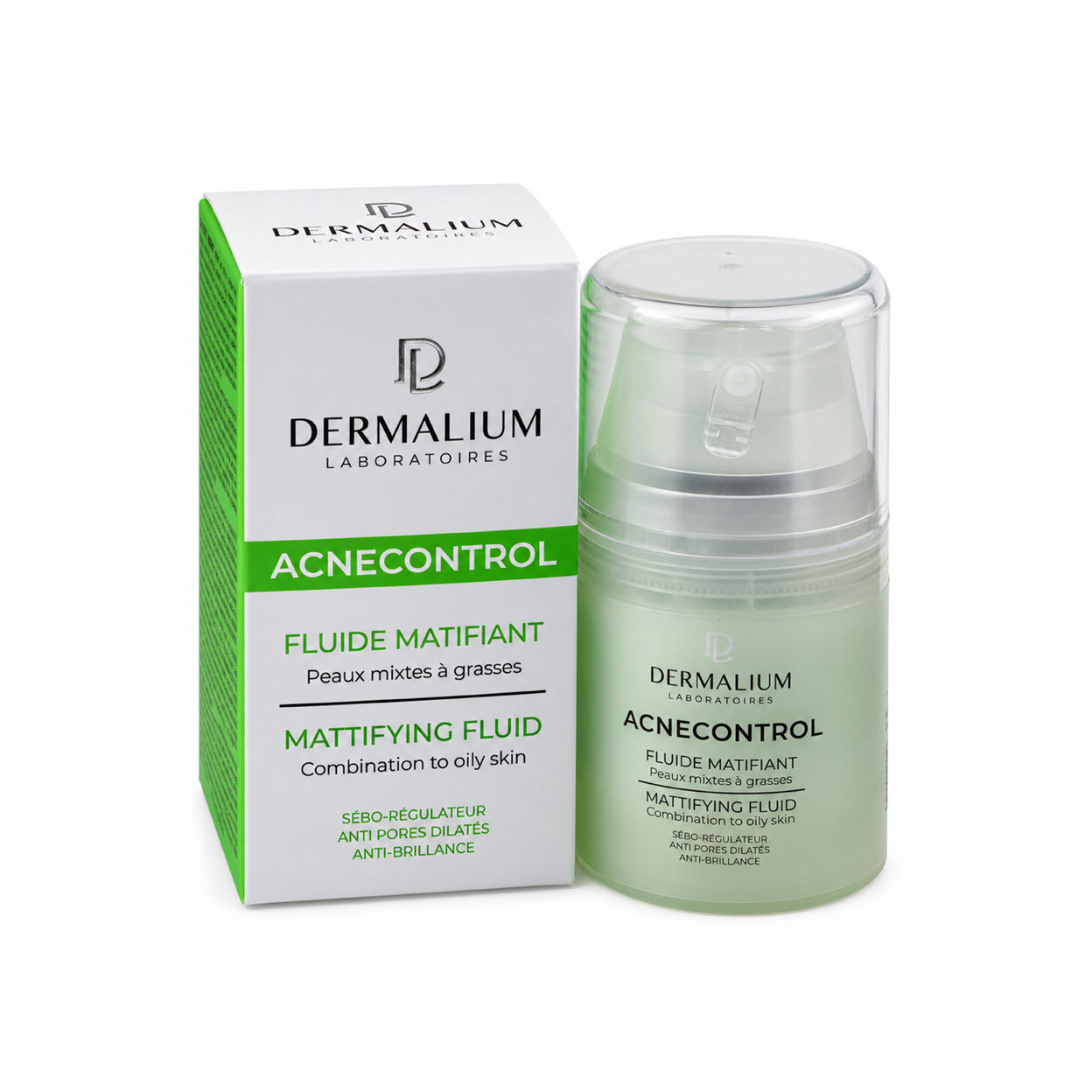 DERMALIUM ACNECONTROL FLUIDE MATIFIANT PEAUX MIXTES A GRASSES 50 ML
