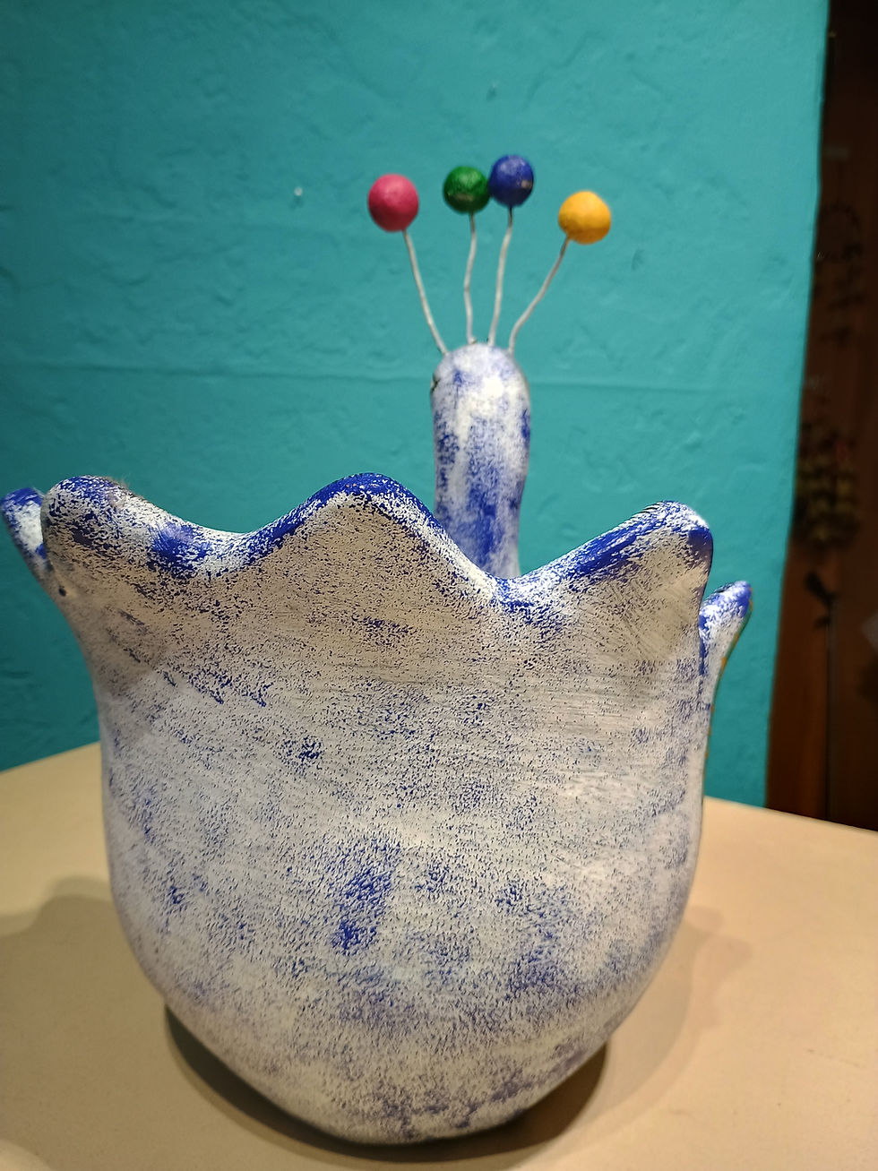 Thumbnail: Ceramic peacock flowerpot 