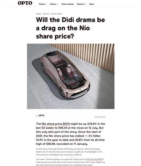 Opto magazine interviews Hans to talk about EV and China investing