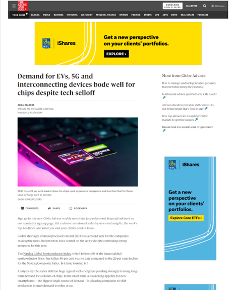 The Globe and Mail talks with Hans about EVs, 5G and Internet of Things