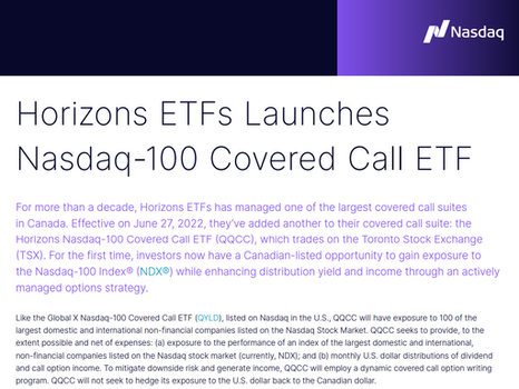 Nasdaq interviews Hans about a Nasdaq-100 covered call fund he developed and managed.