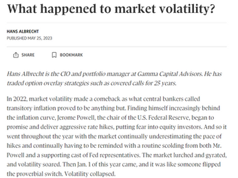 Hans' recent article on volatility for the Globe & Mail newspaper