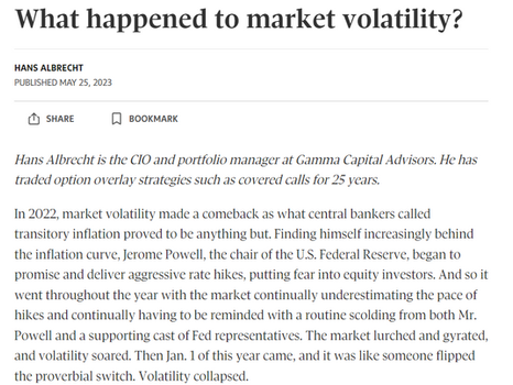 Hans' recent article on volatility for the Globe & Mail newspaper
