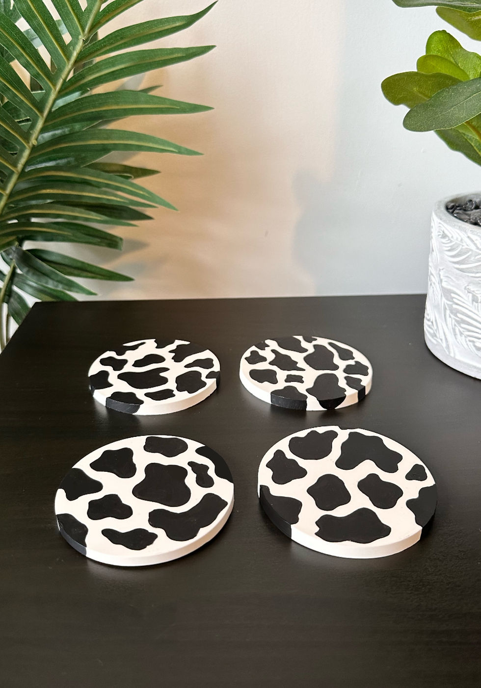 Thumbnail: Hand Painted Cow Print Coaster- EcoFriendly and Shatter Proof