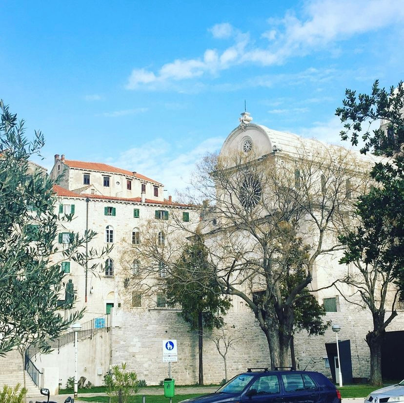 Outside of St. Jacob's Cathedral, Sibenik, Croatia