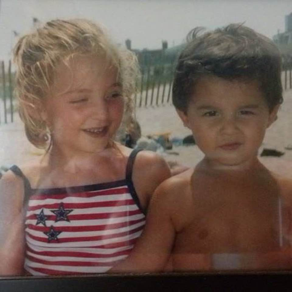Jake and Alex at the beach together as children