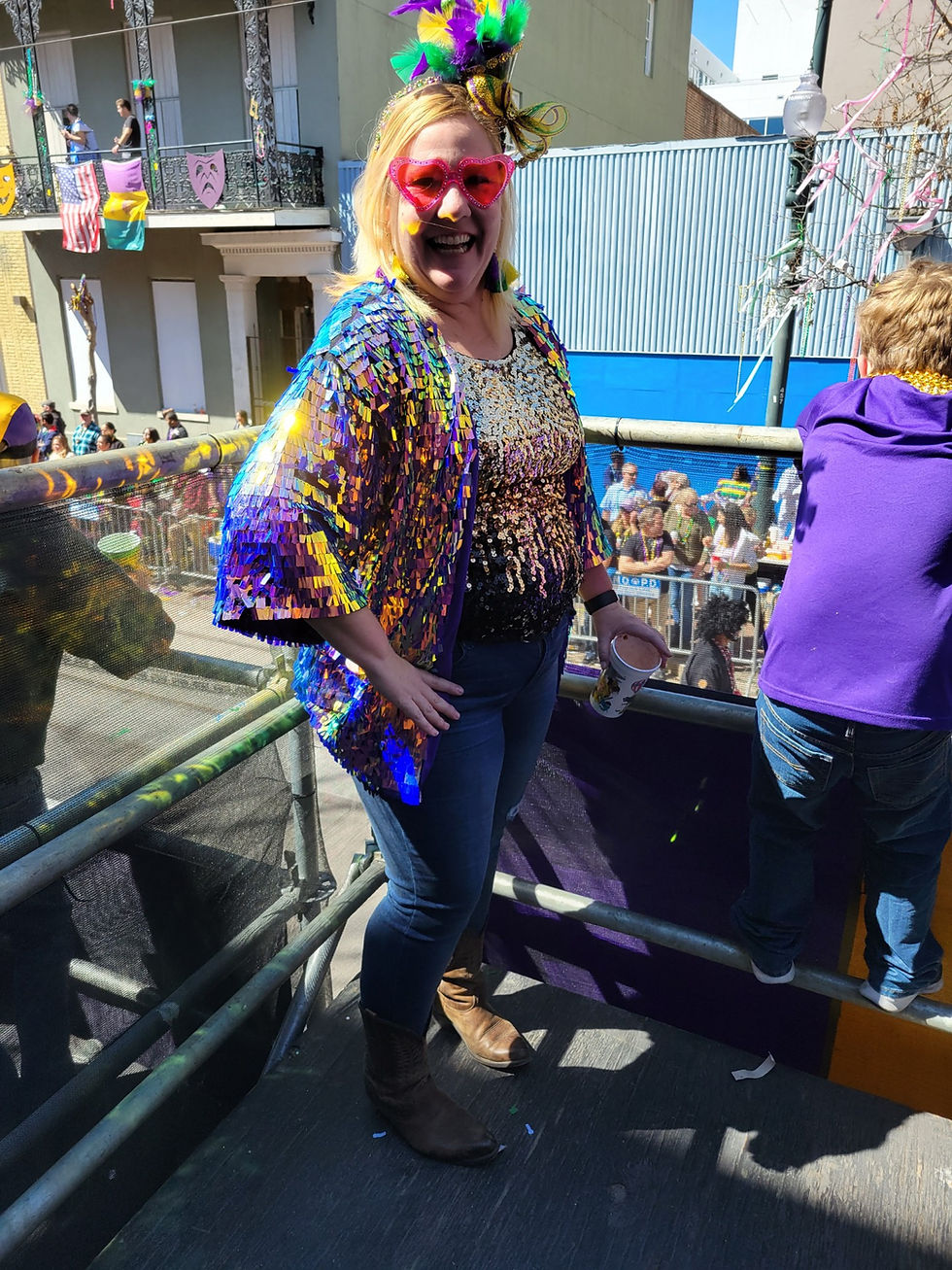 Me, dressed up for Mardi Gras