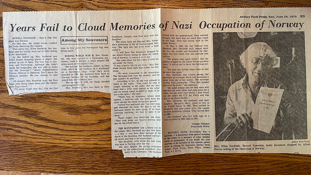 A clipping of my Super Nanny’s feature in the Asbury Park Press
