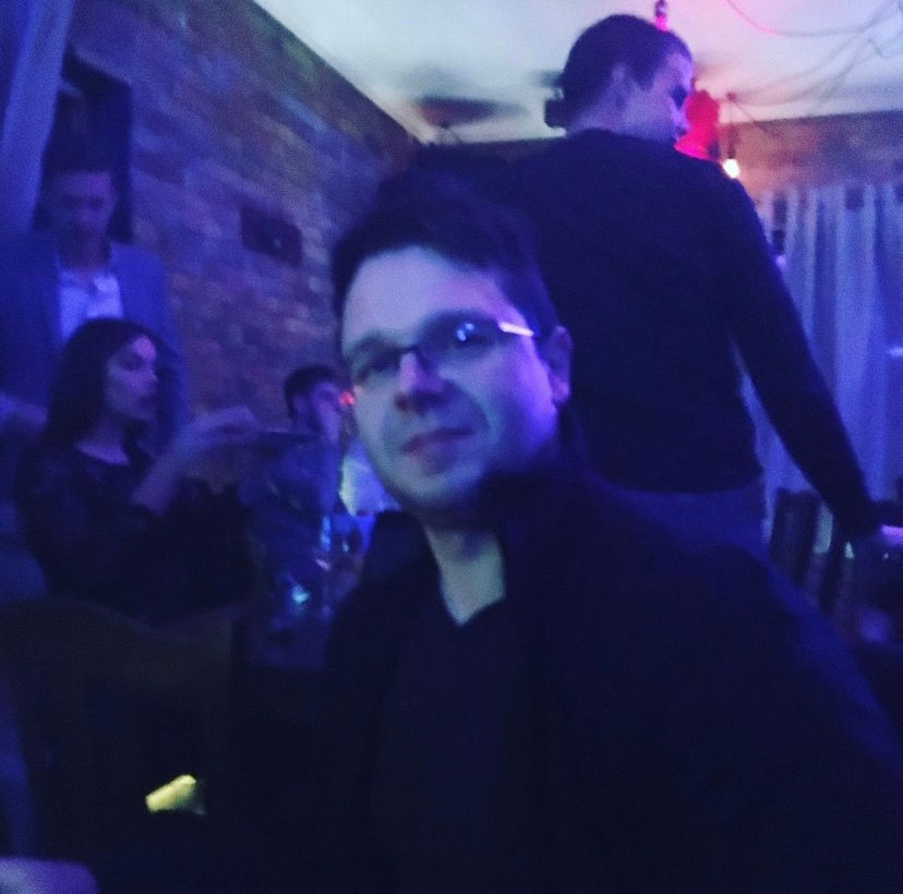 My friend at a New Year's celebration in Croatia
