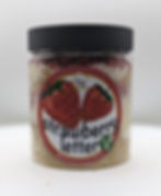 front view of a strawberry Crunch cake inside of a jar