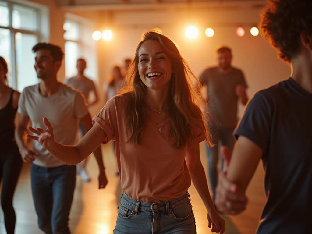 Close-up of dancers feet moving swiftly during a salsa class.