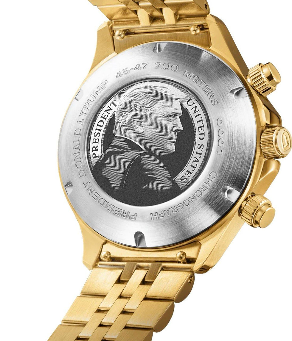Thumbnail: TRUMP Fight Fight Fight Chronograph Onyx 18K Gold Plated Limited Edition