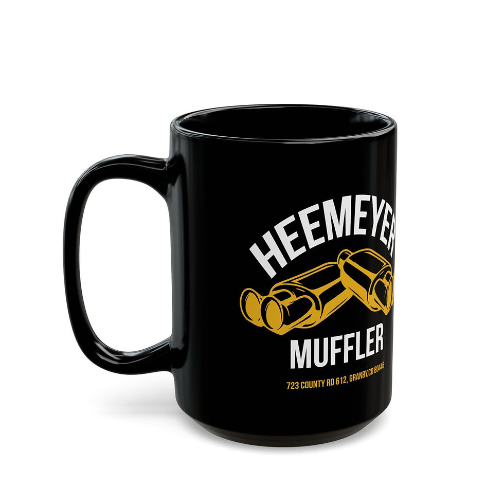 Thumbnail: Heemeyer Muffler - 11oz or 15oz Black Mug