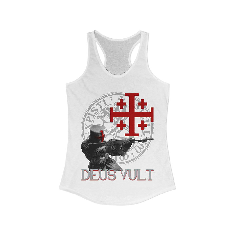 Thumbnail: Deus Vult - Women's Fitted Racerback Tank 
