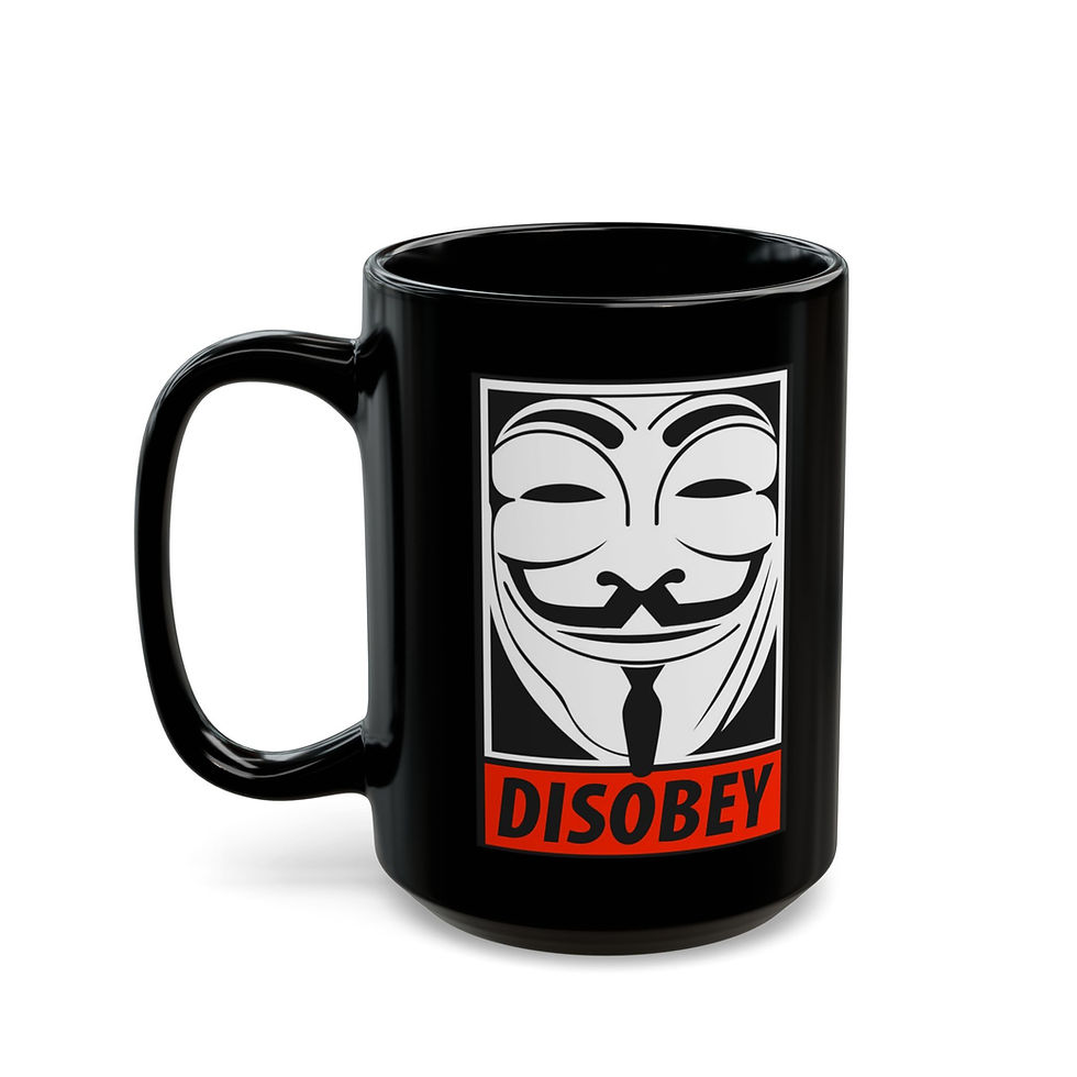 Thumbnail: DISOBEY- 11oz or 15oz Black Mug