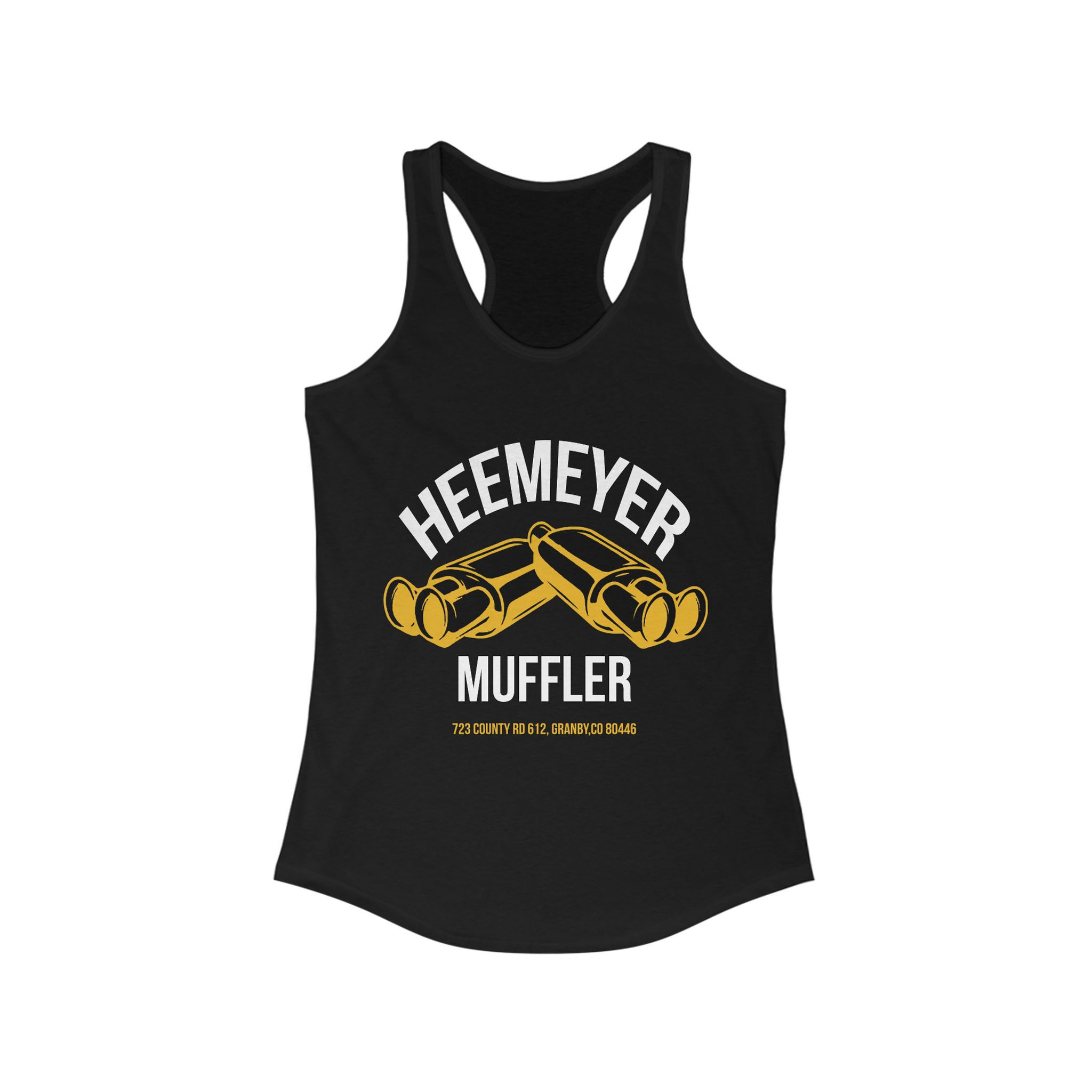 Heemeyer Muffler - Women's Fitted Racerback Tank 