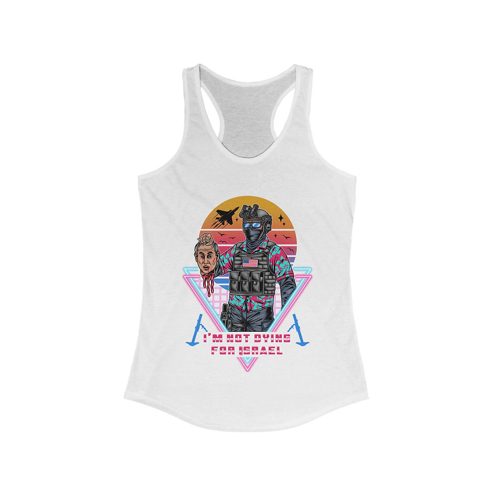Thumbnail: I'm Not Dying for Israel - Women's Fitted Racerback Tank 