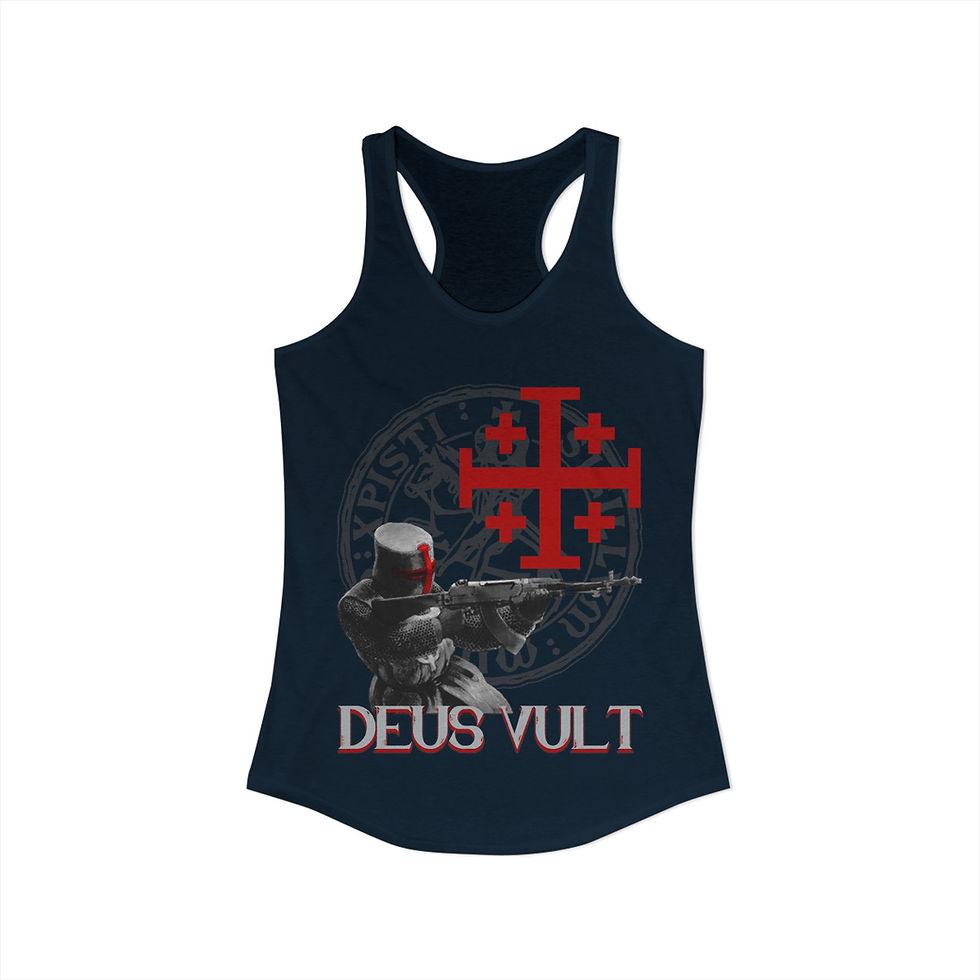 Thumbnail: Deus Vult - Women's Fitted Racerback Tank 