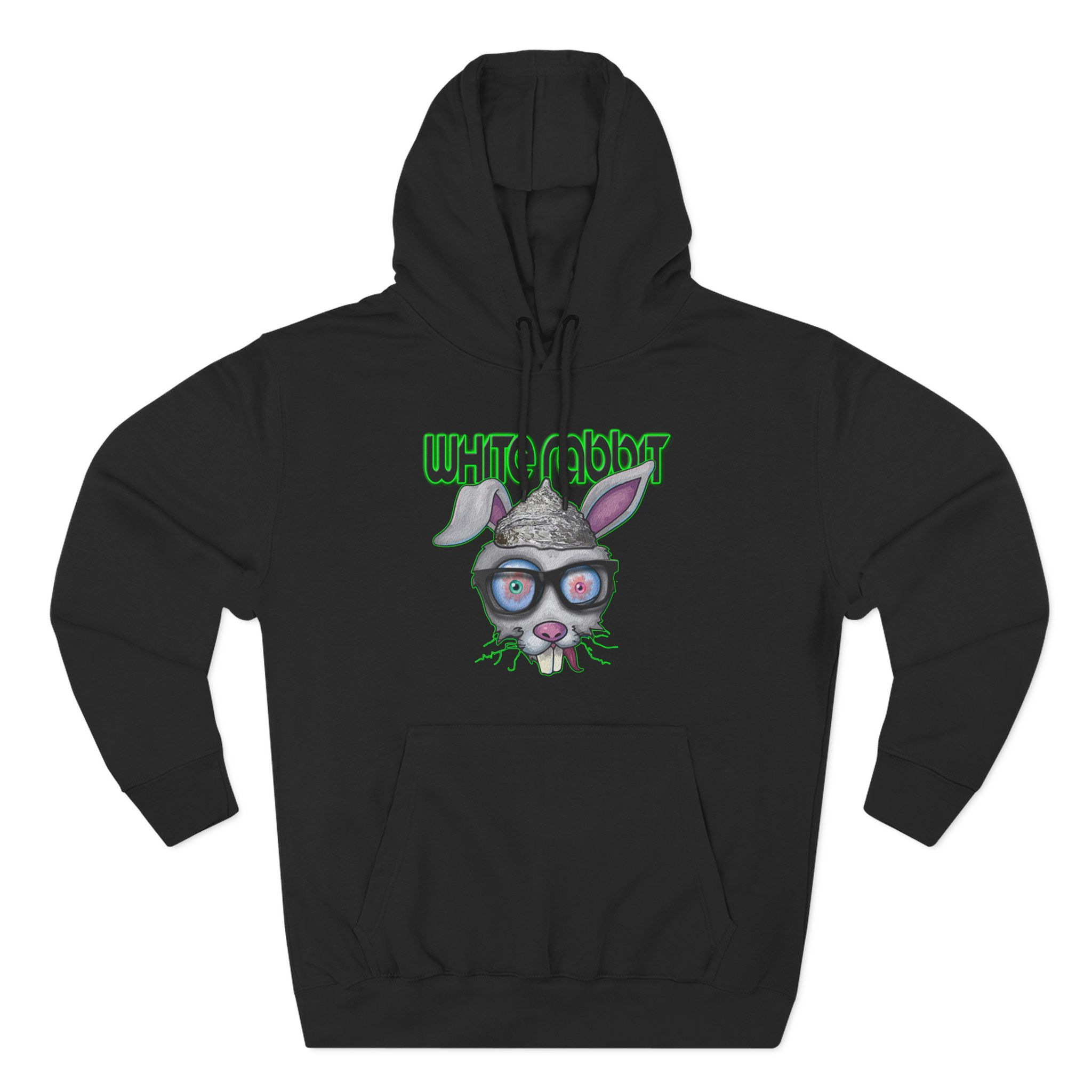 White Rabbit Podcast - Logo - Three-Panel Fleece Hoodie