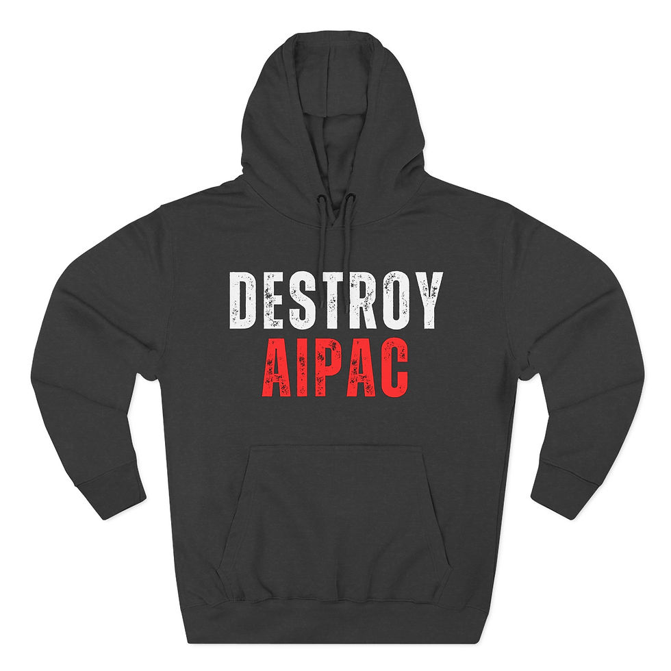 Thumbnail: Destroy AIPAC -Three-Panel Fleece Hoodie