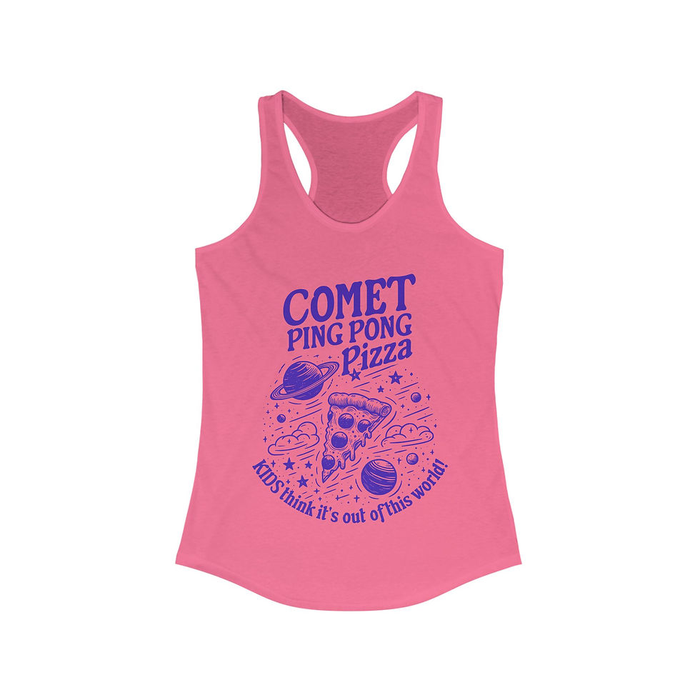 Thumbnail: Comet Ping Pong Pizza - Women's Fitted Racerback Tank 