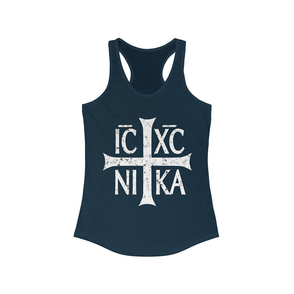 Thumbnail: Christ Conquers - Women's Fitted Racerback Tank 
