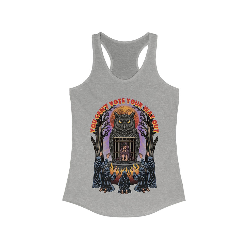 Thumbnail: Can't Vote Your Way Out - Women's Fitted Racerback Tank 