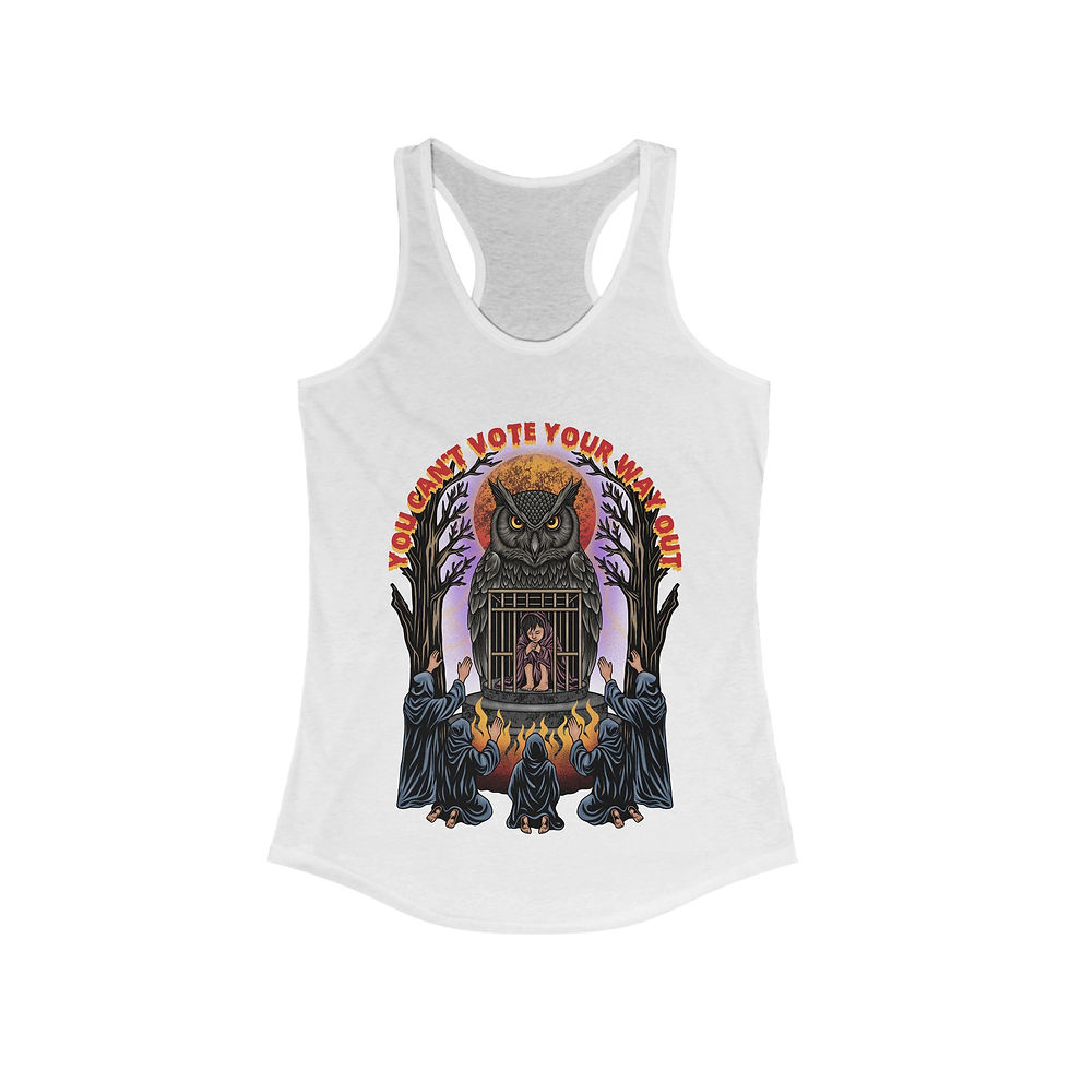 Thumbnail: Can't Vote Your Way Out - Women's Fitted Racerback Tank 