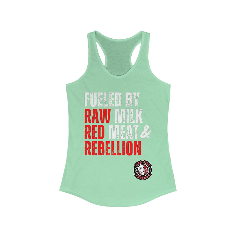 Thumbnail: Real Man's Diet - Women's Fitted Racerback Tank 