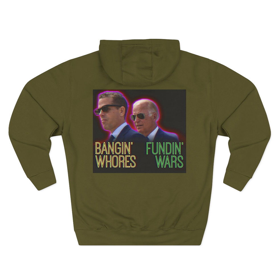 Thumbnail: Bangin' Whores Fundin' Wars - Three-Panel Fleece Hoodie