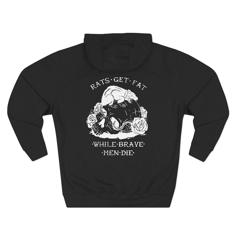 Rats Get Fat - Three-Panel Fleece Hoodie