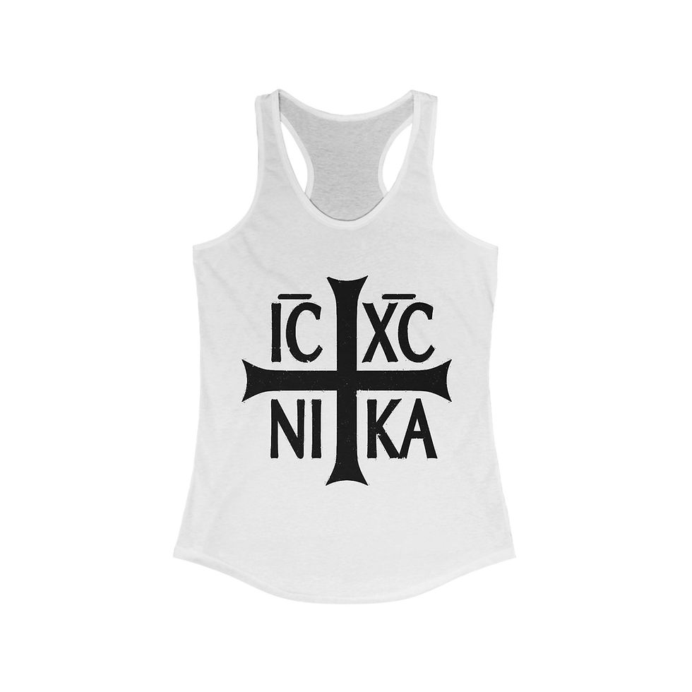 Thumbnail: Christ Conquers - Women's Fitted Racerback Tank 
